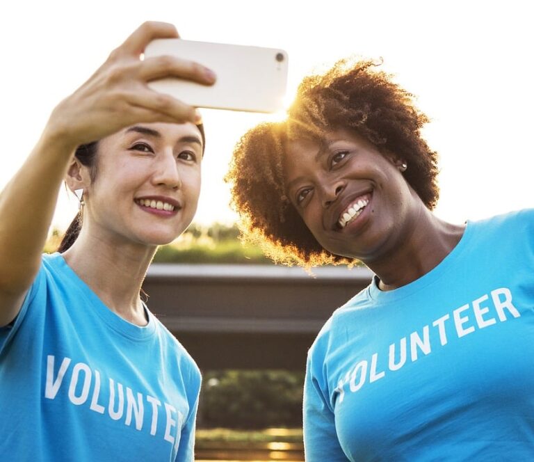 Volunteers posing
