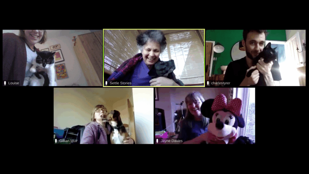 Settle Stories staff working from home on Zoom - screenshot