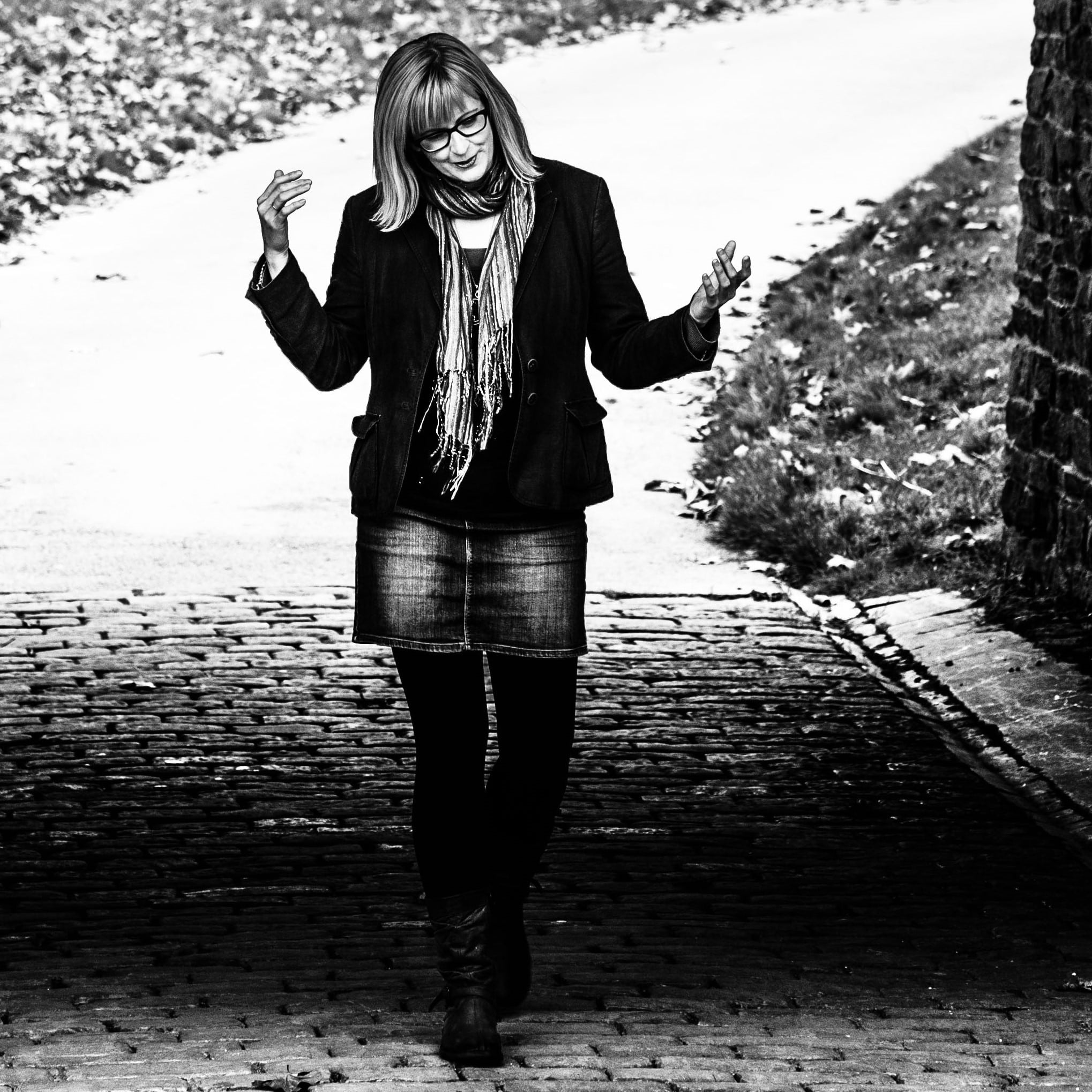 Spoken word artist Rose Condo walking