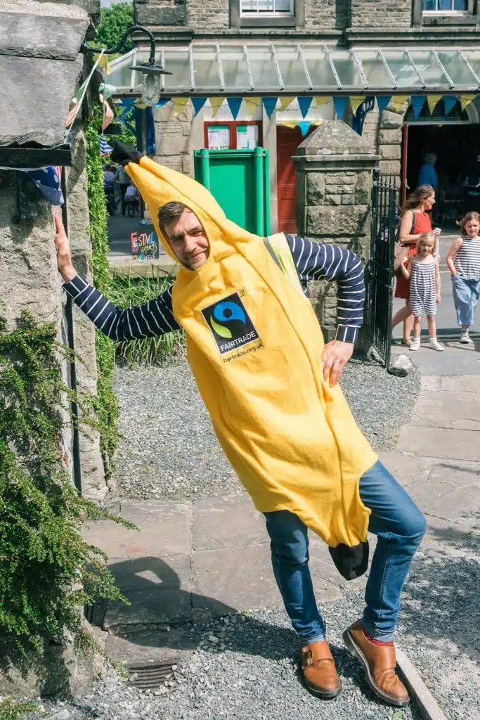 Charles dressed as a banana 